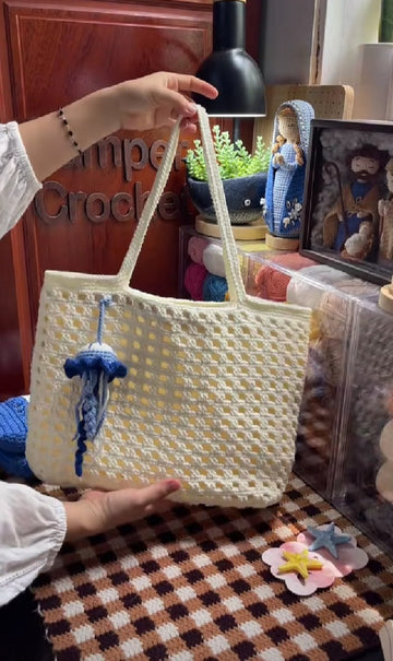 Crochet Jelley fish Style Bag