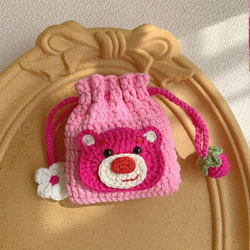 Ear Bud case in crochet with bear