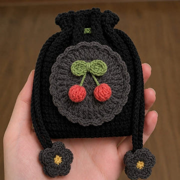 Crochet Earpod Pouch in black color