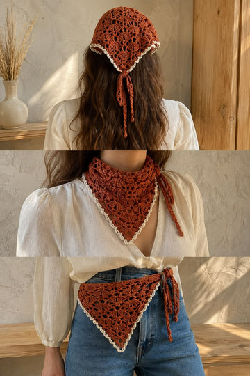Crochet bandana for girls and ladies